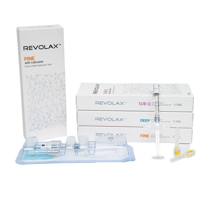 Revolax Fine Deep subq Injectable Hyaluronic Acid Derml Filler for Lips Nose Cheeks Chin Face Deep Wrinkle 1.1ml 24mg/ml
