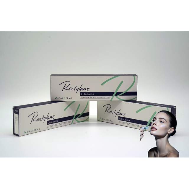 Restylane Lidocaine 1ml Hyaluronic Acid Dermal Filler for Moderate Wrinkles & Facial Volume Restoration