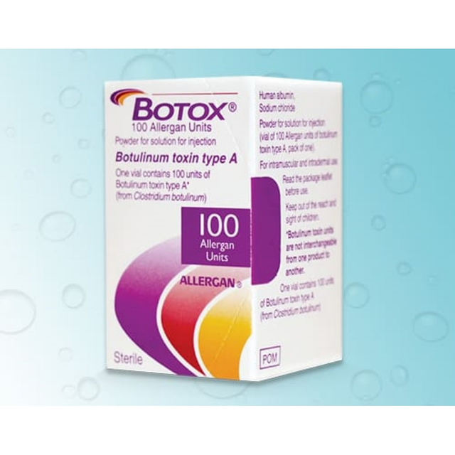 Botox 100 Allergan Units Botulinum Toxin Type A Powder for Injection for Dynamic Wrinkle Reduction